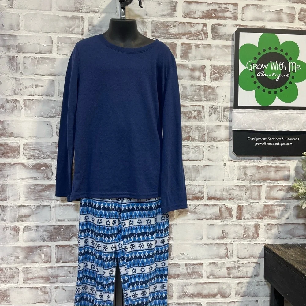Jammies for your family Navy Blue Kids Pajama Set faire isle kids size 8